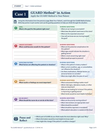 Case 1 (Linda Carter): Student Pages — Initial worksheet, printed page 59