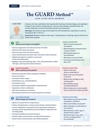 Heart Failure: Faculty Worked Example — Faculty worked example · 1 of 2, printed page 88